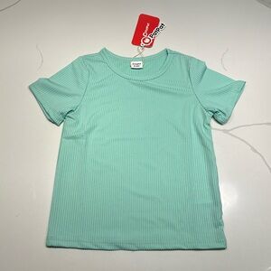 NWT PatPat girls short sleeve t-shirt aqua teal size 4-5T